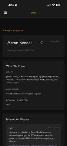 ARIA - Worship Team Assistant iPhone screenshot