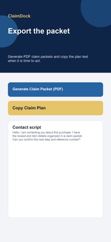 ClaimDock screenshot