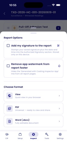 Coating Inspector screenshot