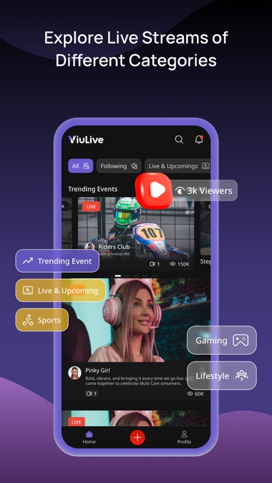 ViuLive: Go Live Stream App Screenshot