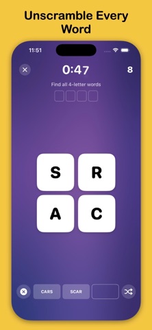 Scrambly Word Game iPhone screenshot
