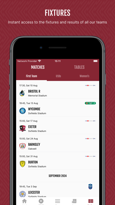 Northampton Town FC Screenshot