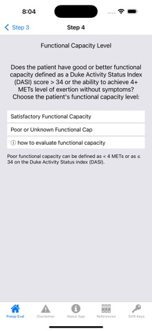 Preop Eval screenshot