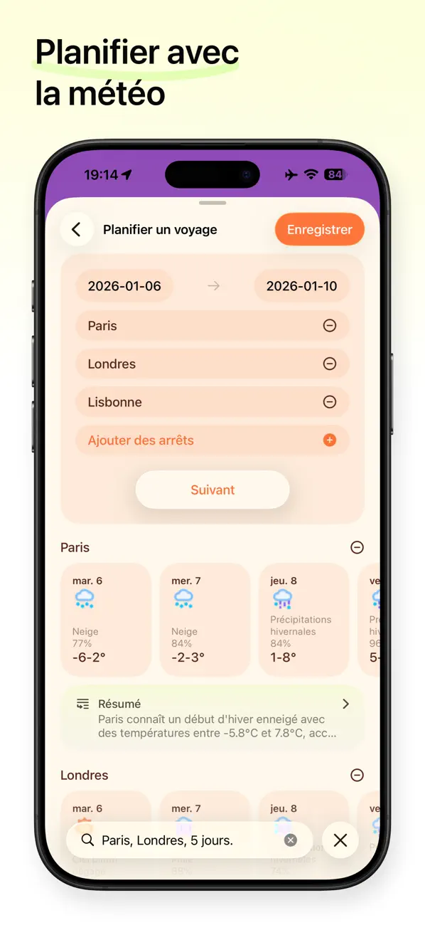 Screenshot #2 pour Weather mini - Météo voyage