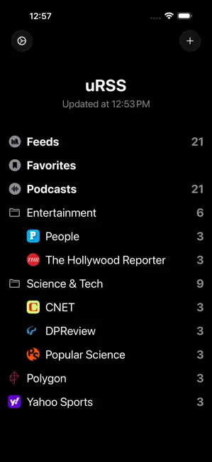RSS, News & Podcasts - uRSS iPhone screenshot 1