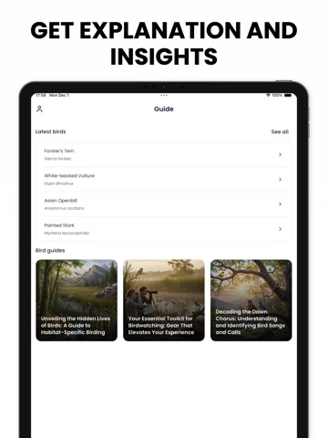 Bird Identifier AI - Birdby iPad screenshot