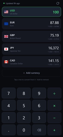 Currency Converter — Rates iPhone screenshot