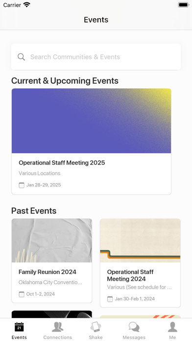 Life.Church Staff Events Screenshot