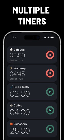 MultiTimer: Cooking & Fitness iPhone screenshot