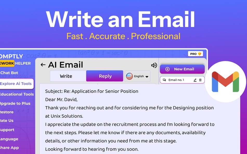 #6. AI ChatBot Assistant: Promptly (macOS) By: Maham Naeem
