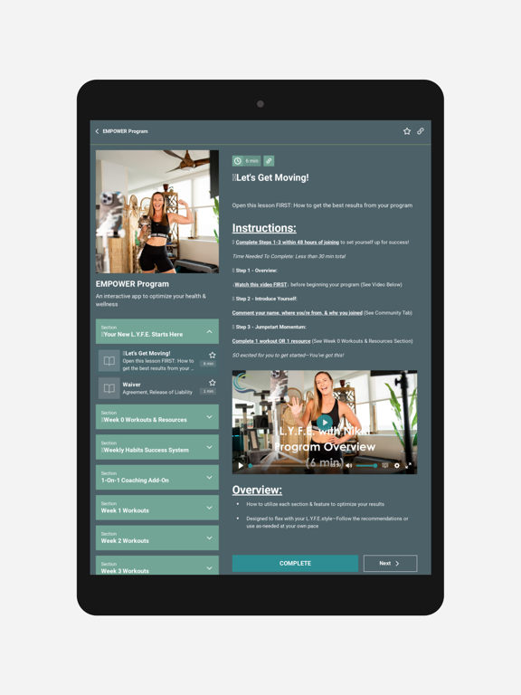 L.Y.F.E. iPad screenshot 3 - Health & Fitness app