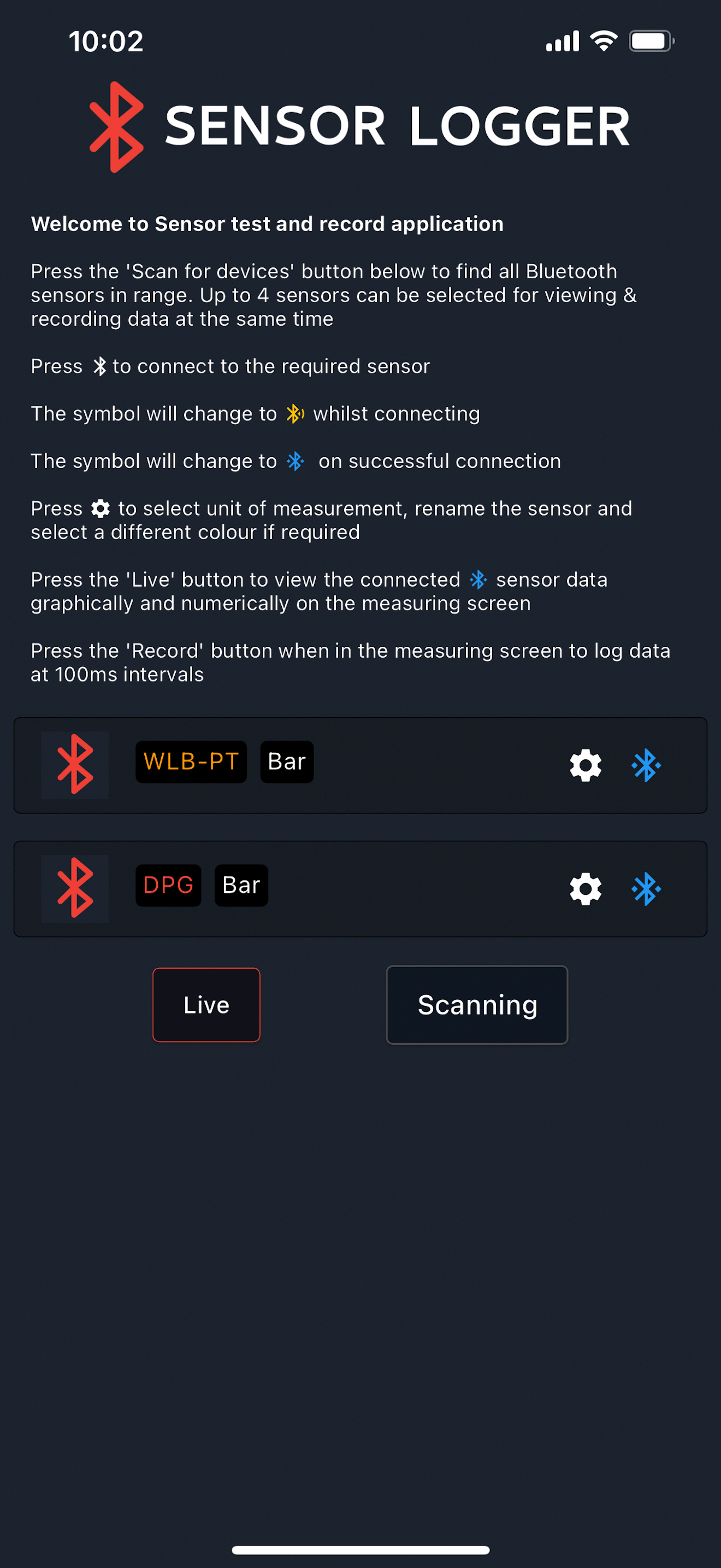 SensorLogger Sensor Monitor