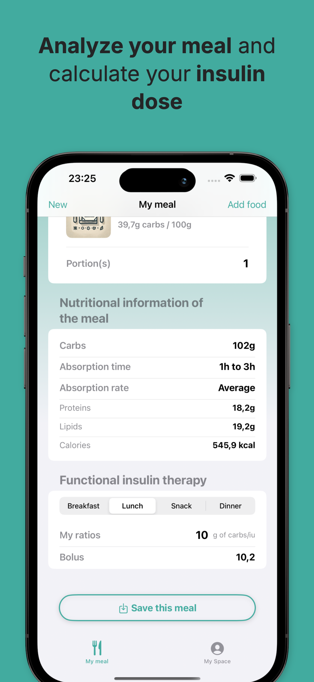 GlyceMeal - Carbs calculator