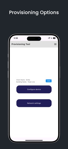 Provisioning Tool screenshot