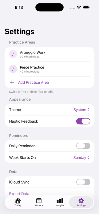 Harp Practice Log Screenshot 4 of 4