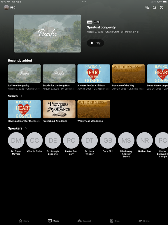 Pacific Baptist Church iPad screenshot 2 - Education app