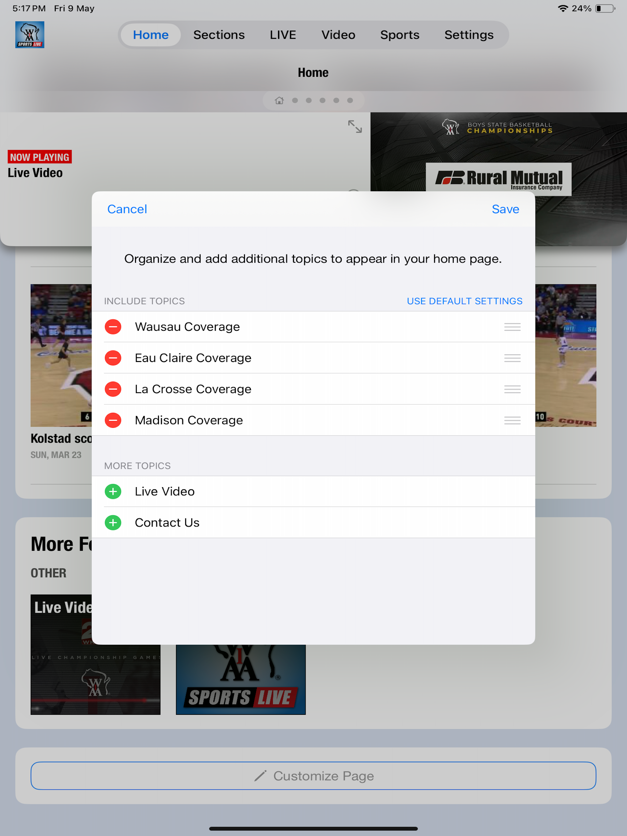 WIAA Sports Live