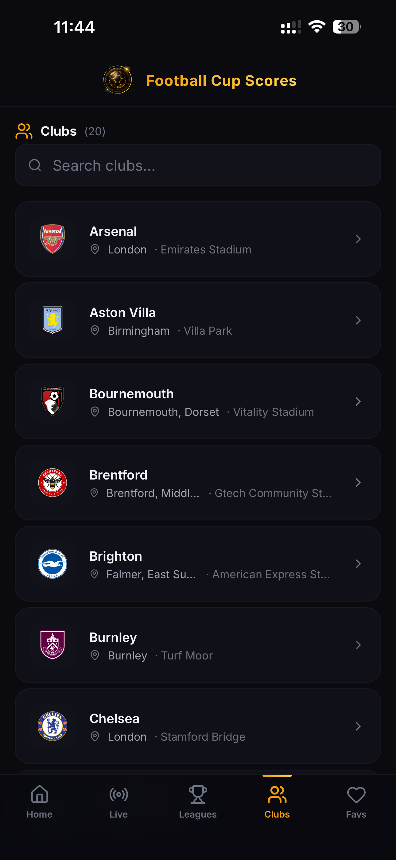 Football Cup Scores