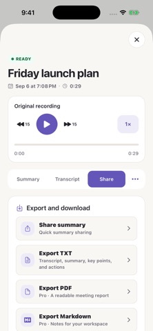 Voice Recorder Transcription Screenshot 5 of 5