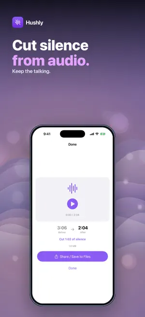 Hushly: Remove Audio Silence screenshot 1