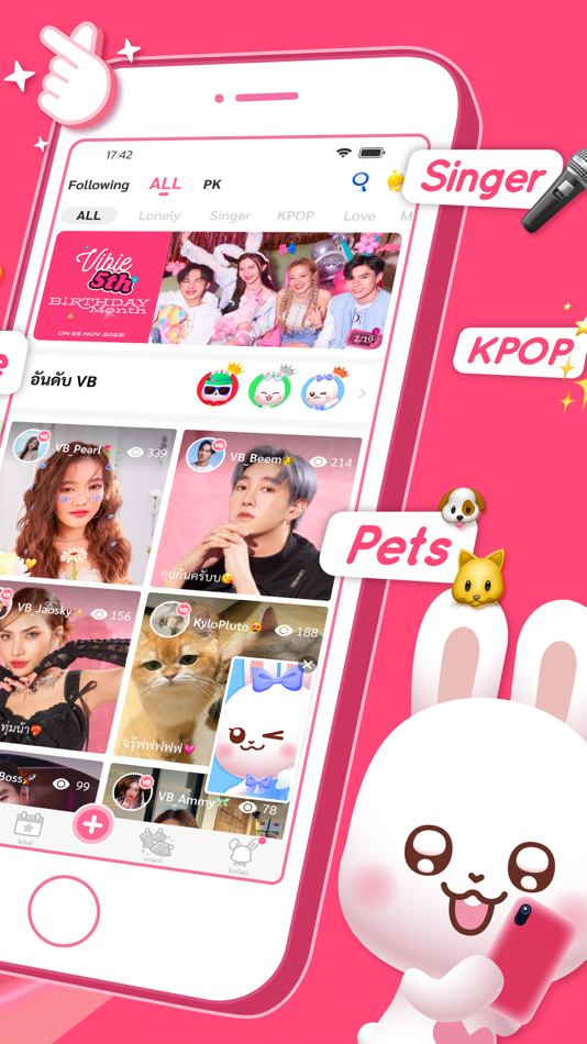 #2. Vibie - Live Streams Community (iOS) 由: Donuts Bangkok Co., Ltd.