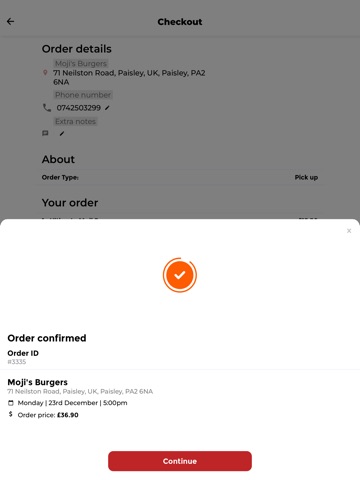 Moji's Burgers iPad screenshot