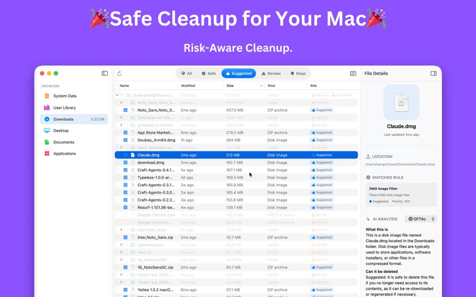 #1. Cacheless - Smart Disk Cleaner (macOS) De: 志远 杨