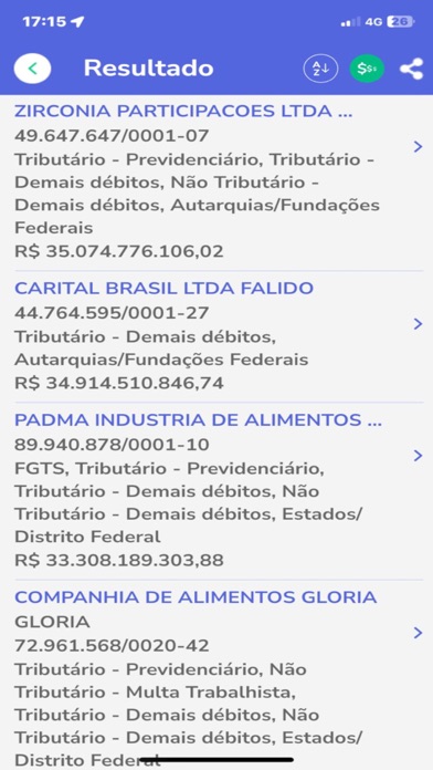 Dívida Aberta Screenshot