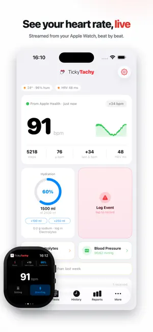 TickyTachy: POTs Heart Monitor screenshot 1