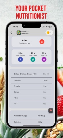 Calories Reading AI -Dietitian iPhone screenshot