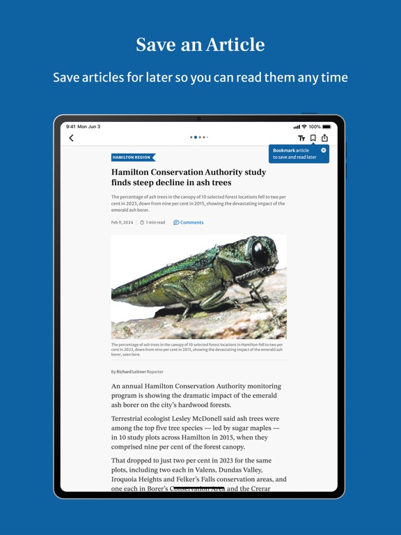 The Hamilton Spectator iPad screenshot 5 - News app