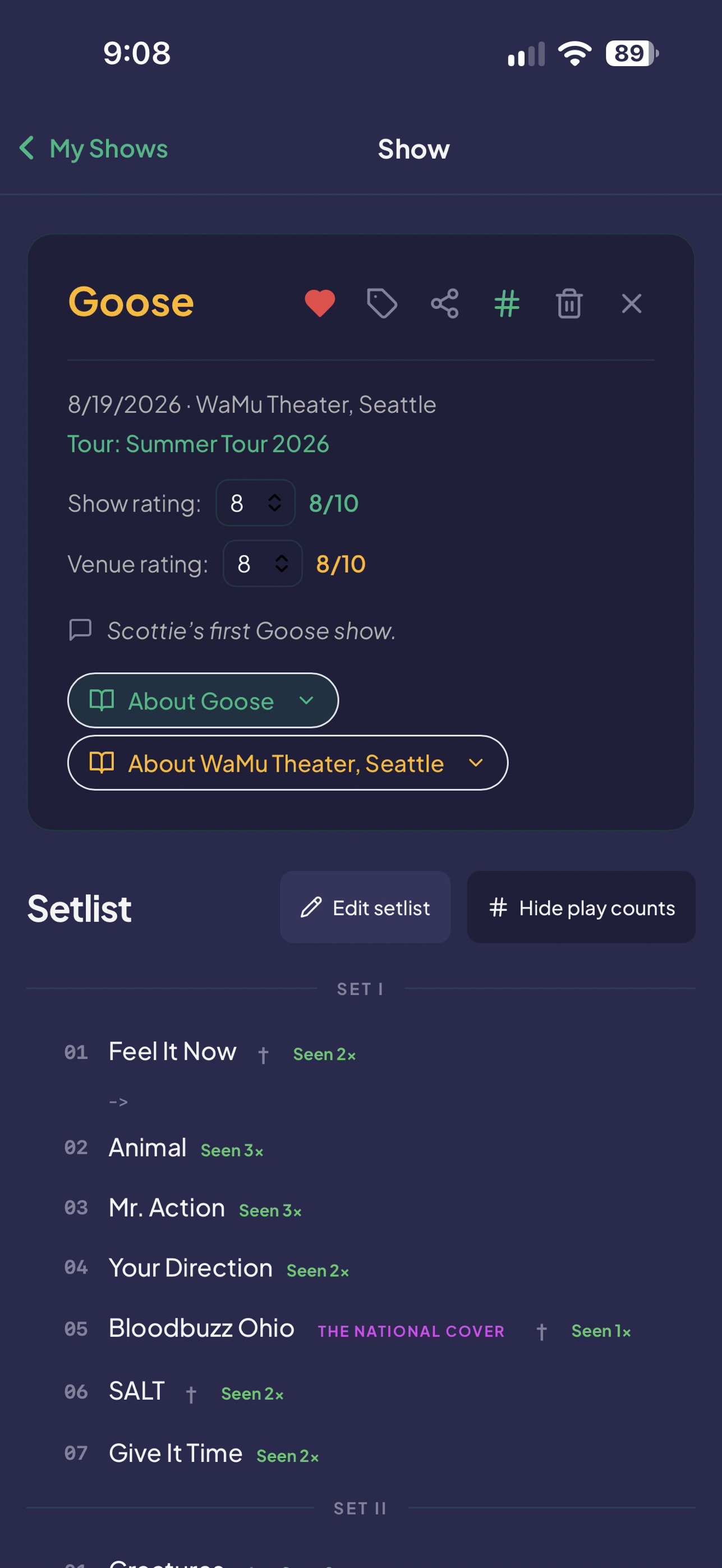Screenshot 4 of MySetlists: Concert Tracker