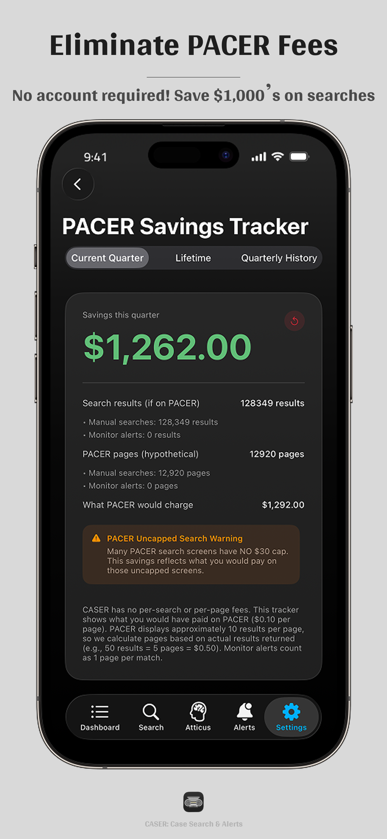 CASER: Case Search & Alerts