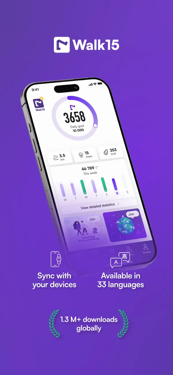 Screenshot #2 pour Walk15: Motivation to walk