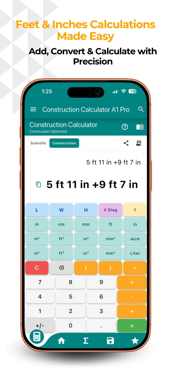 Screenshot #2 pour Construction Calculator A1 Pro