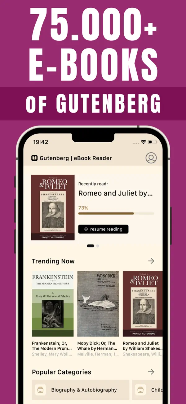 Screenshot #1 pour Gutenberg | eBook Reader