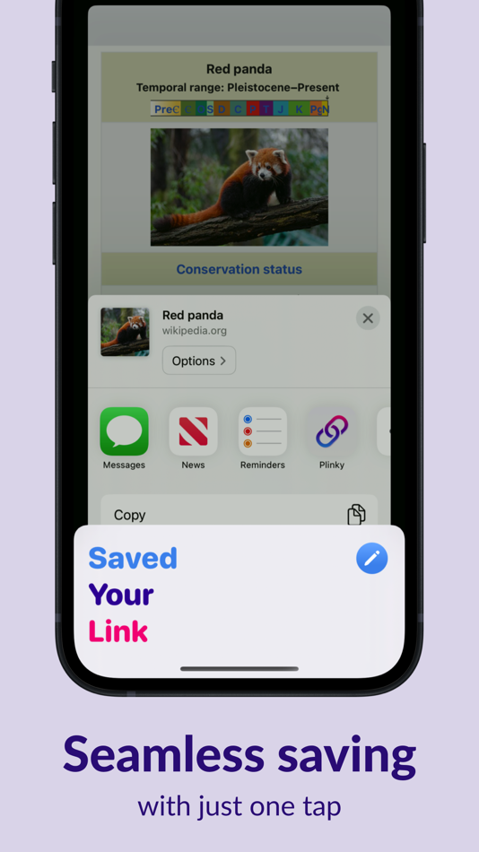 #2. Plinky: Easily Save Links (iOS) By: Red Panda Club Inc.