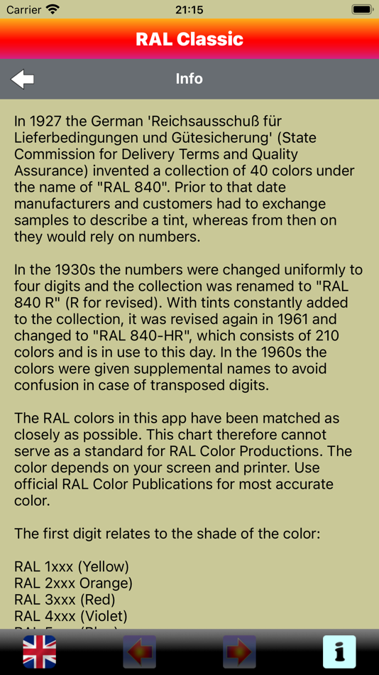 #6. RAL Classic Colours Dictionary (iOS) 由: Le Tung Chinh