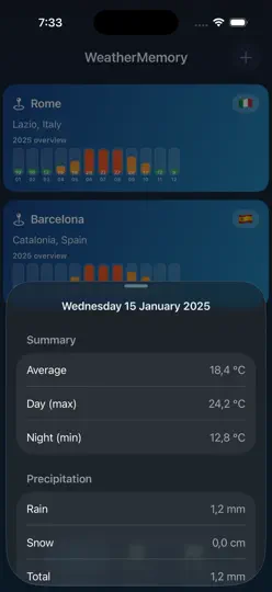 WeatherMem: Weather History iPhone Ekran Görüntüsü 4