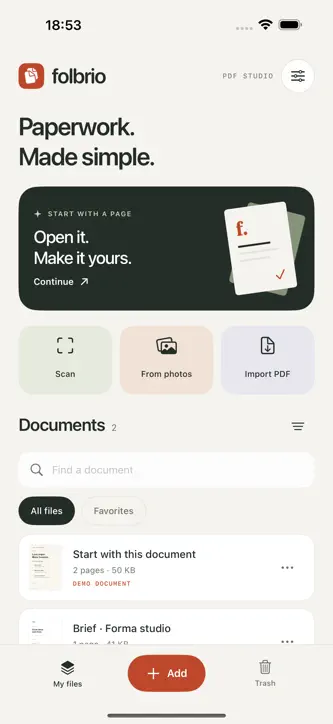 PDF Editor & Scanner: Folbrio screenshot 1