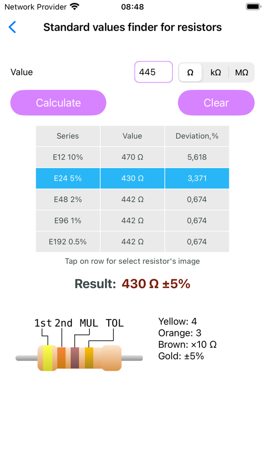 #4. Resistor color codes calc (iOS) De: ALG Software Lab