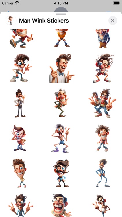 Man Wink Stickers