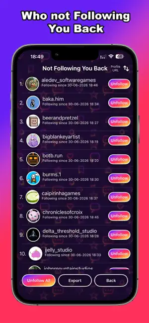 Followers: Unfollowers Tracker screenshot 2