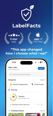 LabelFacts : AI Food Scanner iPhone screenshot