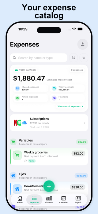 Expenses & Subscriptions Screenshot 2 of 6