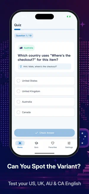 English Variants: US UK AU screenshot 3