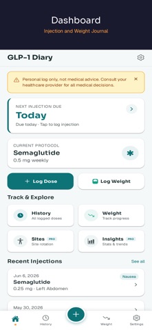 GLP-1 & Semaglutide Tracker Screenshot 1 of 9