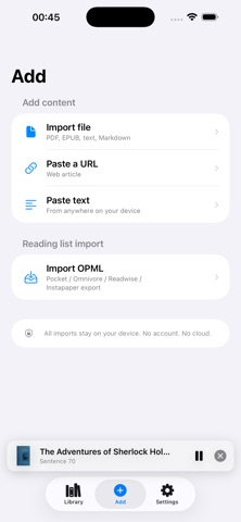 hearsay - text to speech screenshot