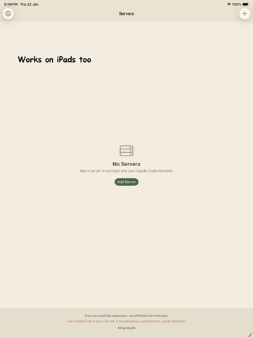 Unofficial Claude Code Client ipad screenshot 2