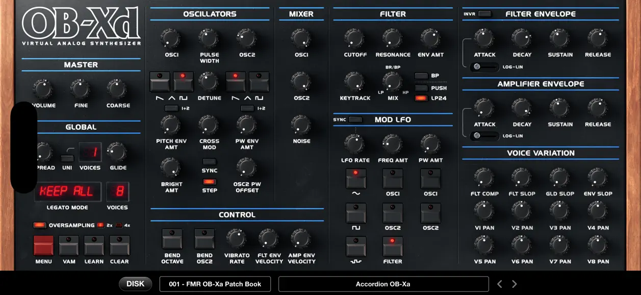 OB-Xd 3 AUv3 Synth (iOS) Von: DiscoDSP LLC